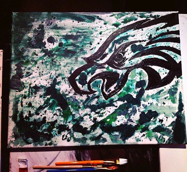 640x588 The 16x20 Sold - Philadelphia Eagles Painting