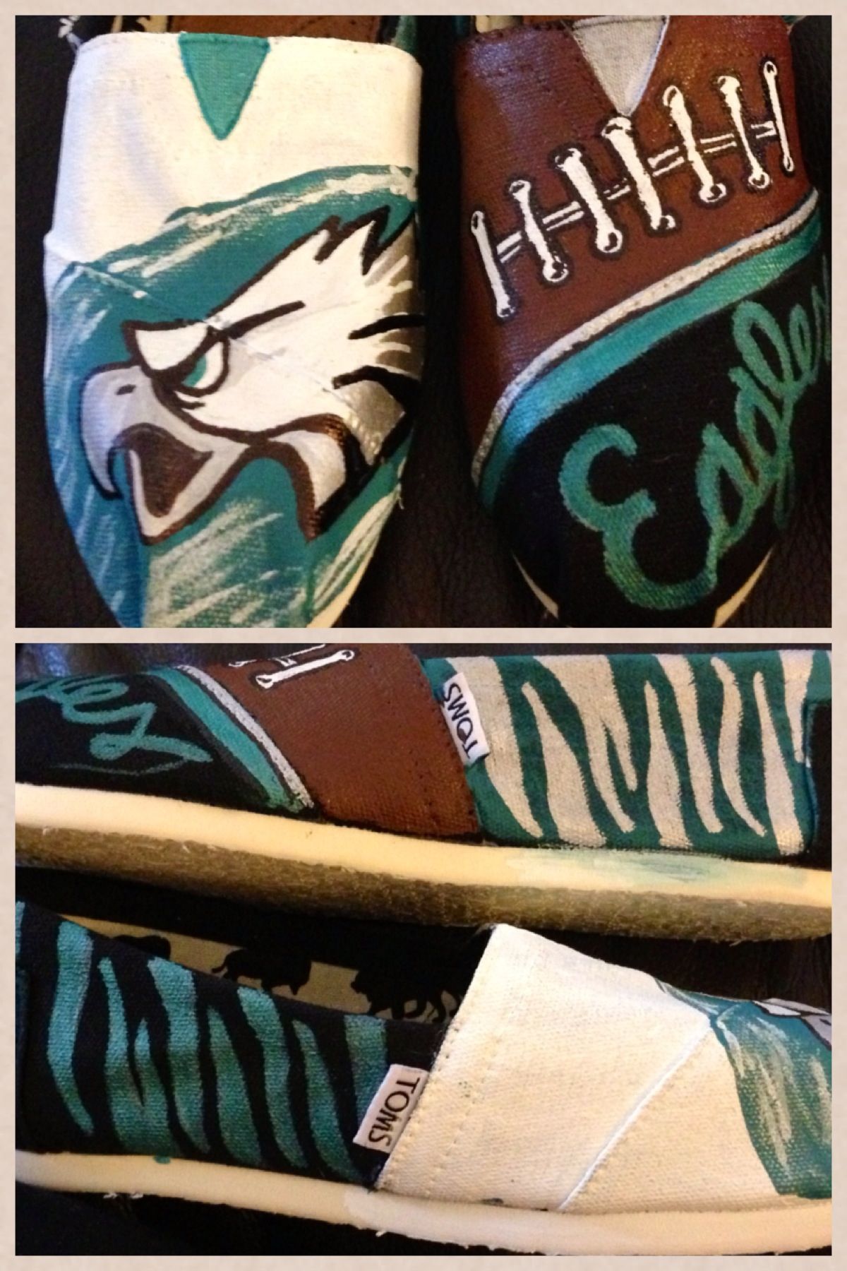 1200x1800 Custom Painted Philadelphia Eagles Toms Art By Me!!! - Philadelphia Eagles Painting