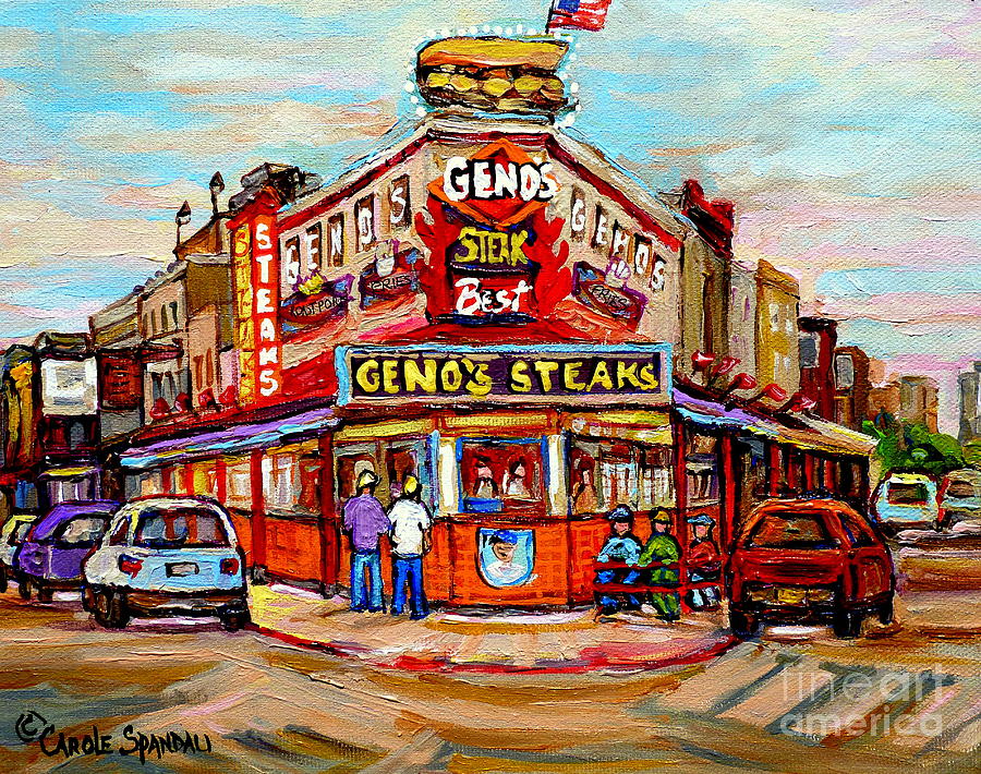 900x710 Geno's Steaks Philadelphia Cheesesteak Restaurant South Philly - Philadelphia Painting