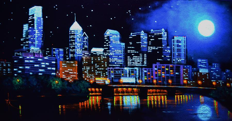 900x470 Philadelphia Black Light Painting By Thomas Kolendra - Philadelphia Painting