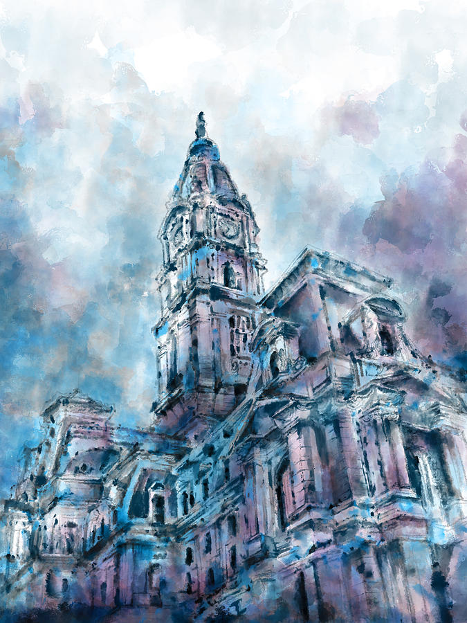 675x900 Philadelphia City Hall Painting By Bekim Art - Philadelphia Painting