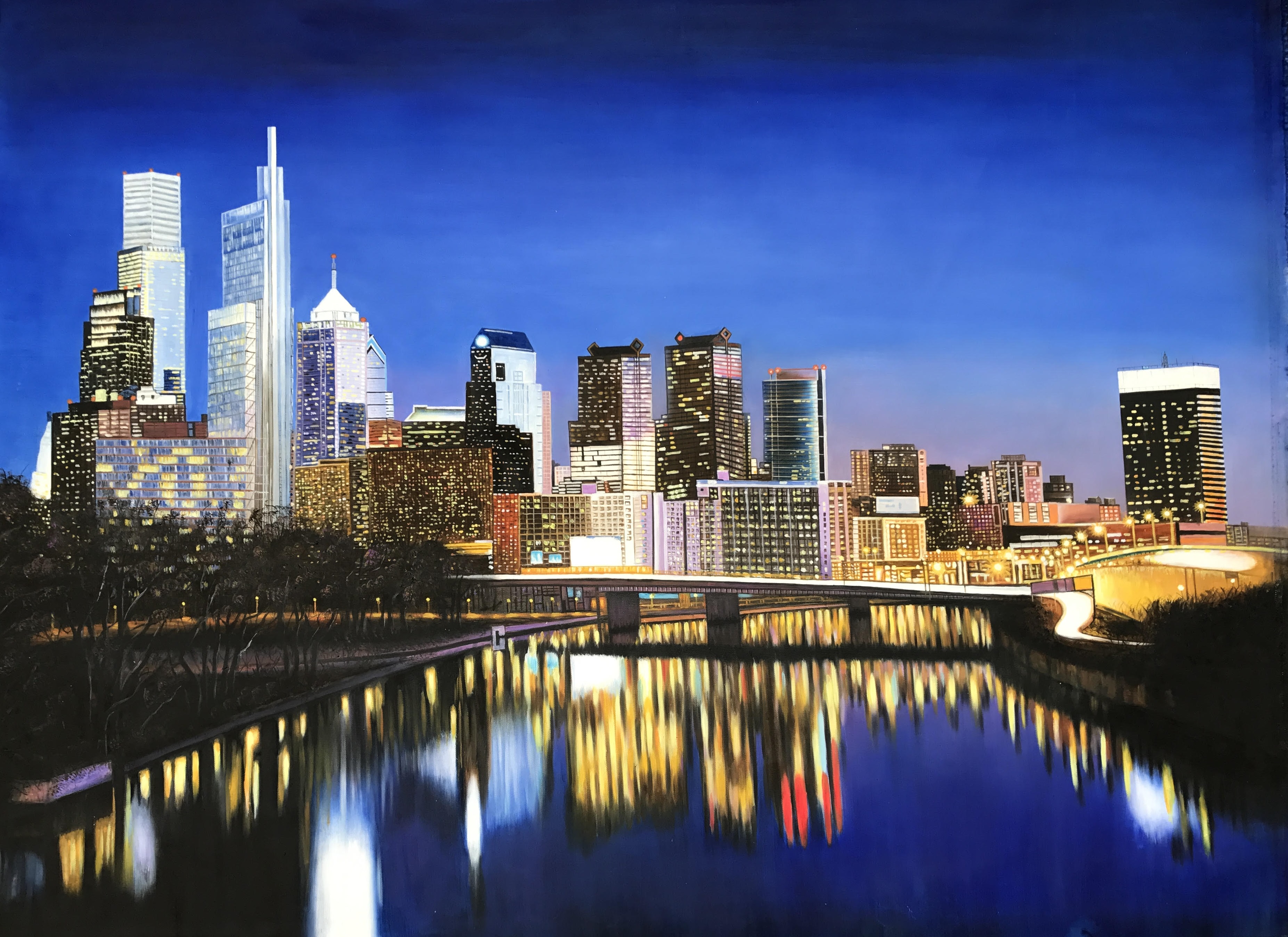 3705x2697 Philadelphia Skyline - Philadelphia Painting