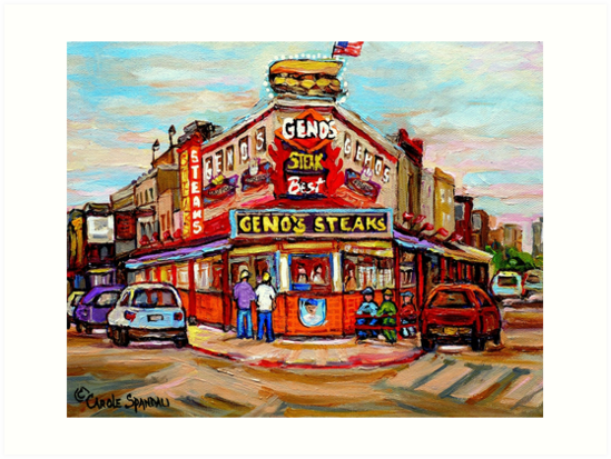 549x413 Geno's Steakhouse Philadelphia Paintings Art Prints By Carole - Philadelphia Painting