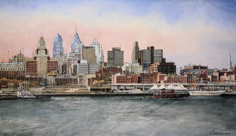 1000x576 Philadelphia Skyline Painting Amp Limited Edition Print - Philadelphia Skyline Painting
