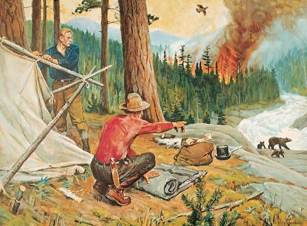 630x464 Red Demon Of The By Philip R. Goodwin Vintage Outdoors - Philip R Goodwin Original Painting