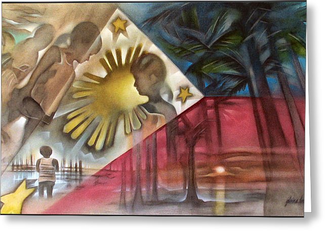 646x470 Philippine Flag 2006 Painting By Glenn Bautista - Philippine Flag Painting