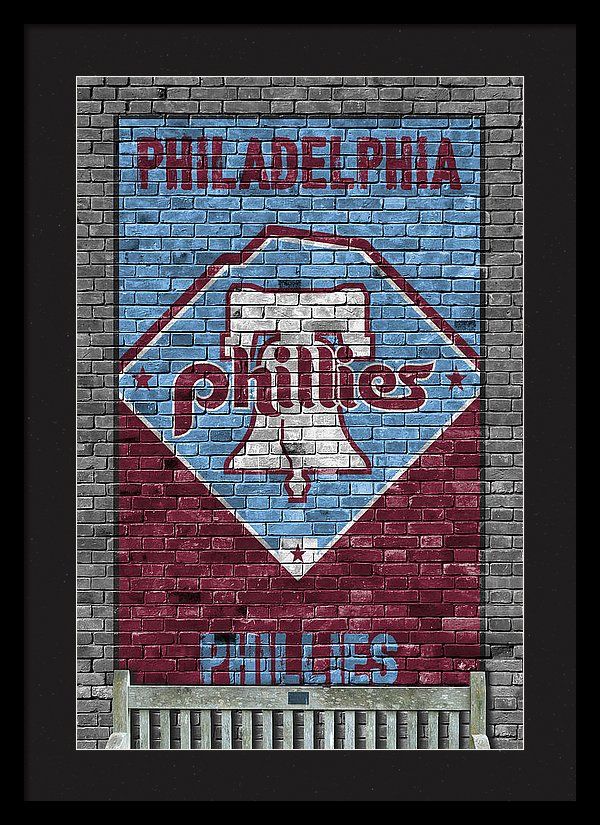 600x825 Philadelphia Phillies Brick Wall Framed Print By Joe Hamilton - Phillies Art Painting