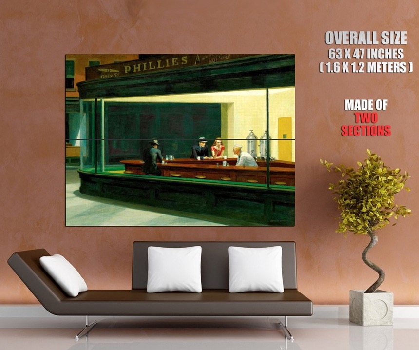 860x718 Stylish Edward Hopper Posters And Impressive Ideas Of Nighthawks - Phillies Art Painting