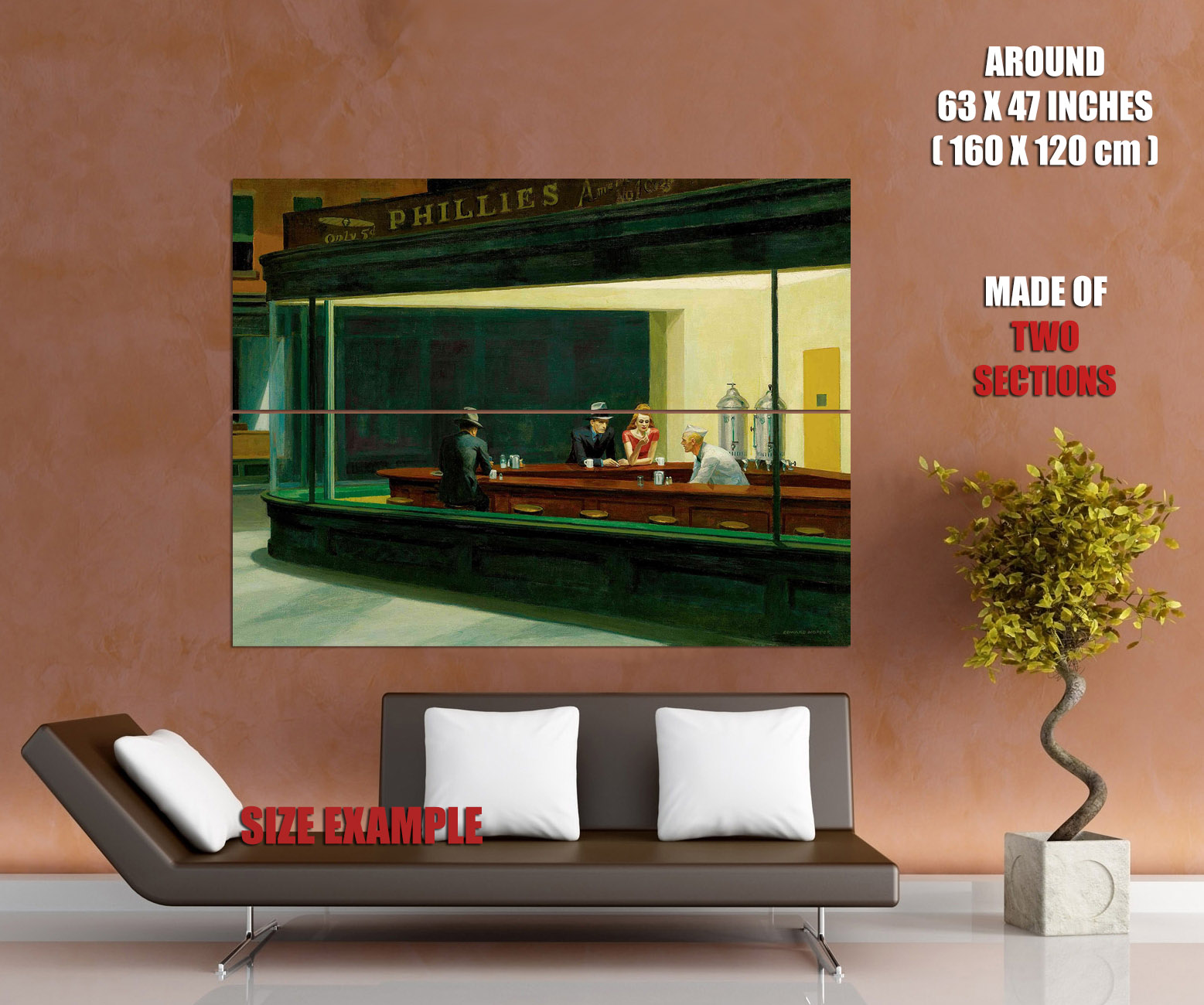 1557x1300 Edward Hopper Nighthawks Phillies Painting Fine Art Gigantic Print - Phillies Painting