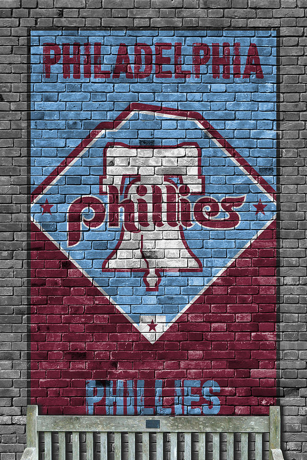 600x900 Philadelphia Phillies Brick Wall Painting By Joe Hamilton - Phillies Painting