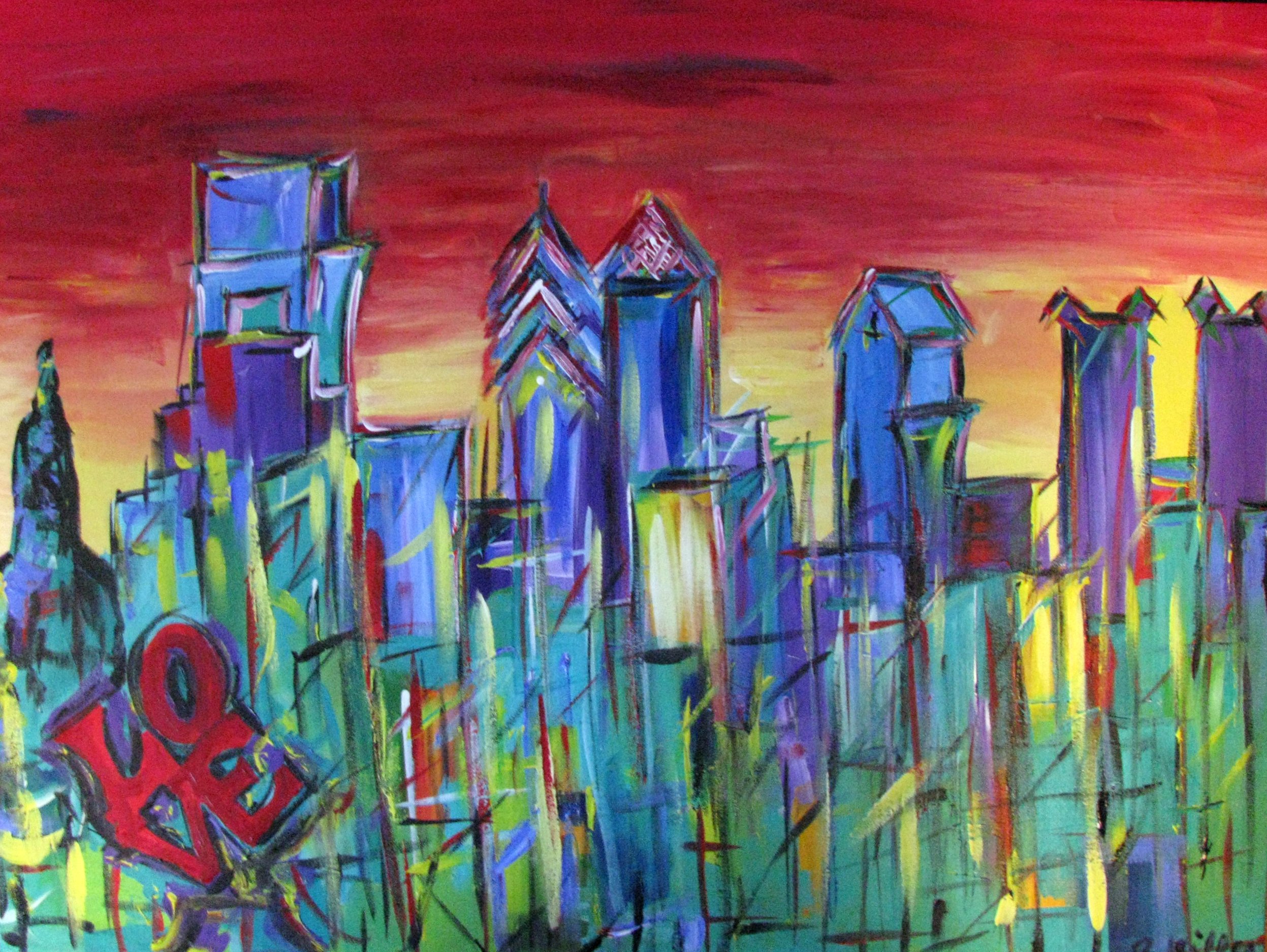 2494x1874 Philadelphia Productions Amp Phillyist Artist Britt Miller Art - Philly Skyline Painting