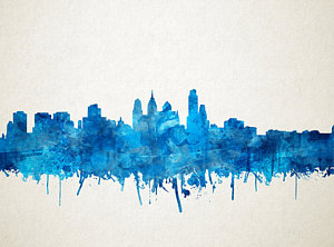 300x222 Philadelphia Skyline Paintings - Philly Skyline Painting