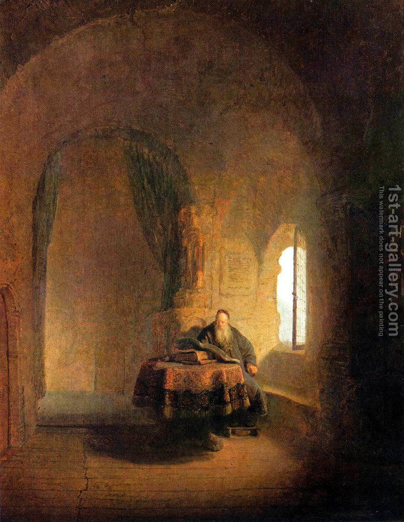 792x1024 Philosopher Reading Rembrandt Reproduction 1st Art Gallery - Philosopher Painting