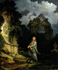 246x300 Visitor To A Moonlit Churchyard A Philosopher In A Moonlit - Philosopher Painting