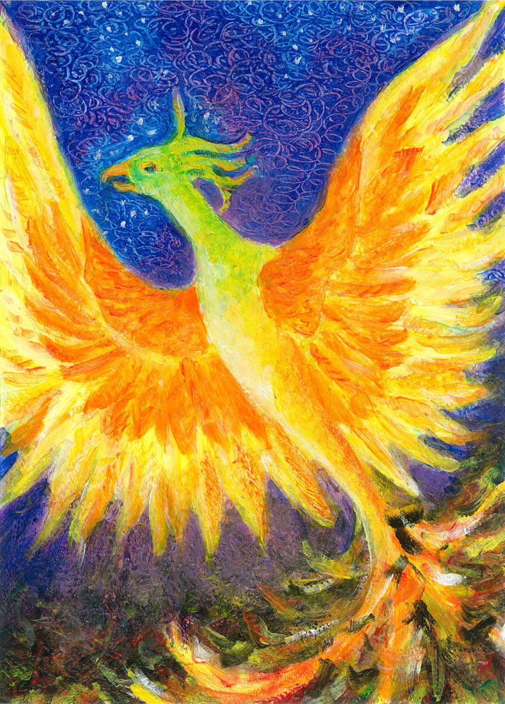 718x1000 Phoenix Rising Heni's Happy Paintings - Phoenix Bird Painting