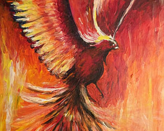 340x270 Phoenix Painting Etsy - Phoenix Bird Painting