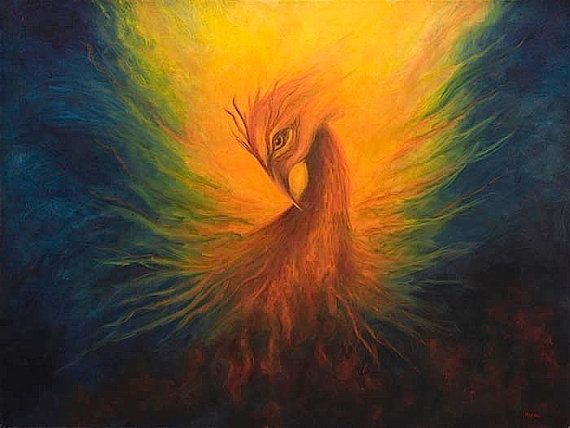 570x428 Firebird Phoenix Oil Painting By Marina Petro, $1300.00 Http - Phoenix Oil Painting