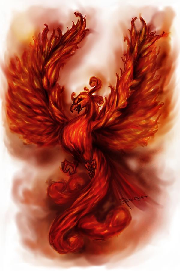 600x900 Phoenix Painting By Mario Domingues - Phoenix Painting