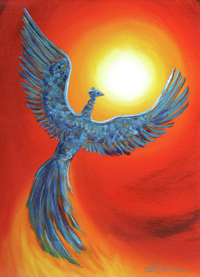 651x900 Phoenix Rising Painting By Laura Iverson - Phoenix Painting