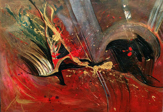 570x393 Sale Phoenix Painting Phoenix Dying Bird Contrast Painting - Phoenix Painting