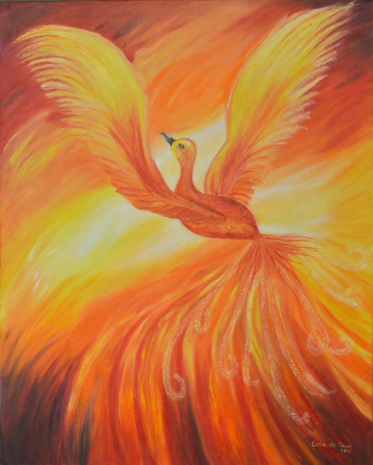 770x959 Saatchi Art Phoenix Painting By Lucia De Sousa - Phoenix Painting
