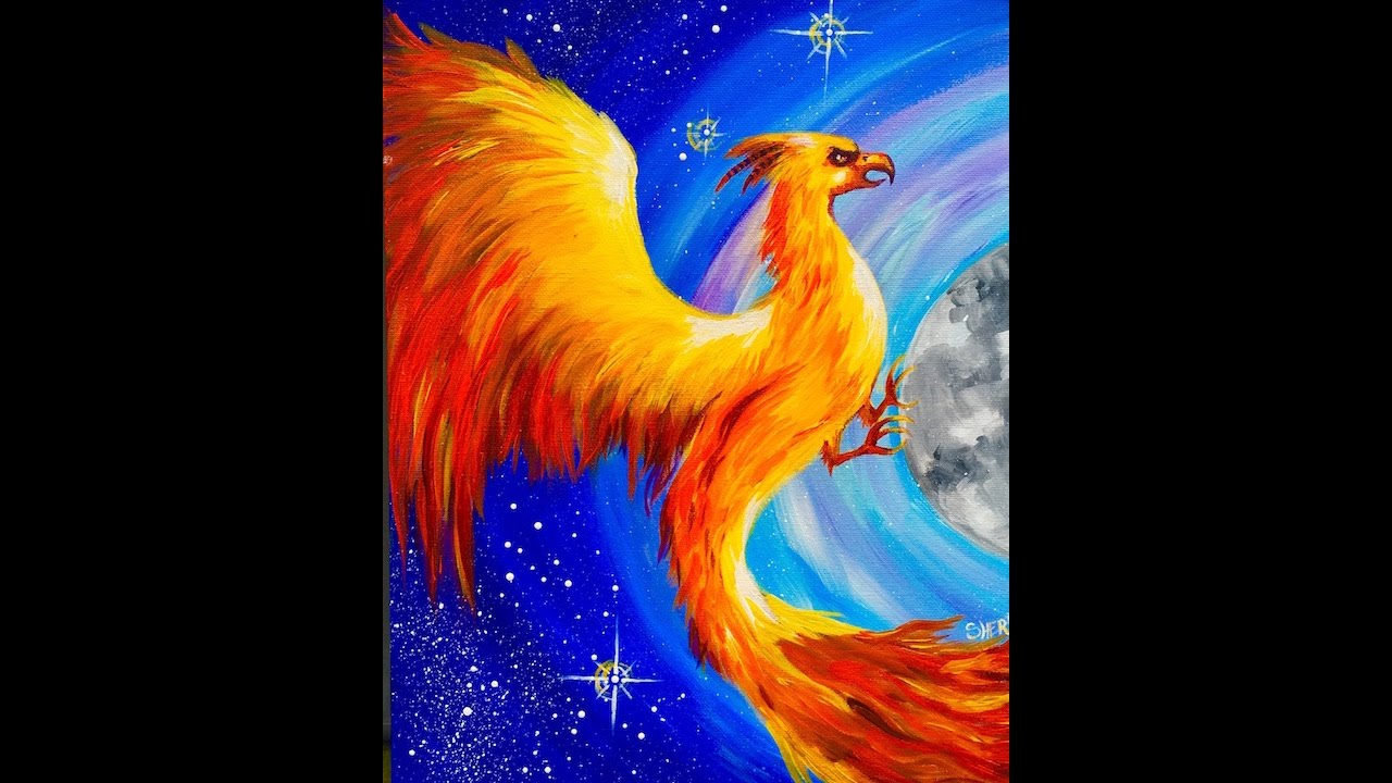 1280x720 Fawkes The Phoenix Harry Potter Learn To Paint Beginner Acrylic - Phoenix Painting