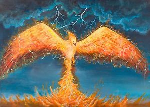 300x214 Lightning Phoenix Painting Ebay - Phoenix Painting