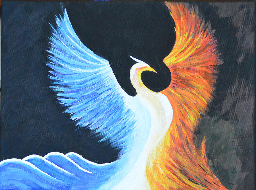 900x667 Phoenix Rising Painting By Mark Alderfer - Phoenix Rising Painting