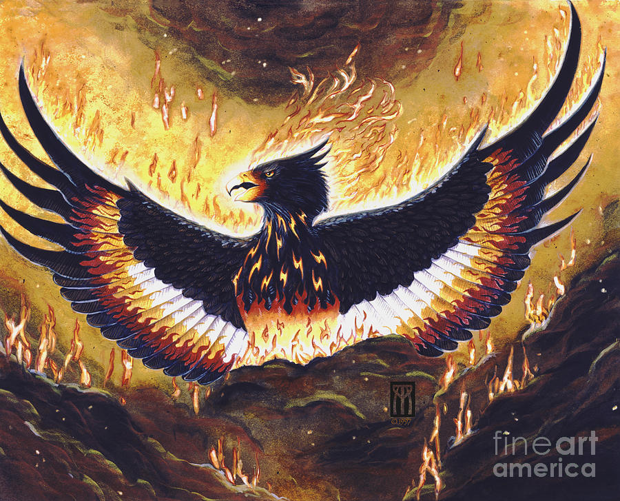 900x727 Phoenix Rising Painting By Melissa A Benson - Phoenix Rising Painting