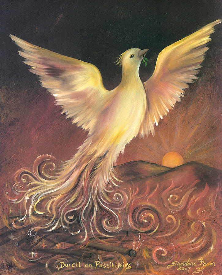 725x900 Phoenix Rising Painting By Sundara Fawn - Phoenix Rising Painting