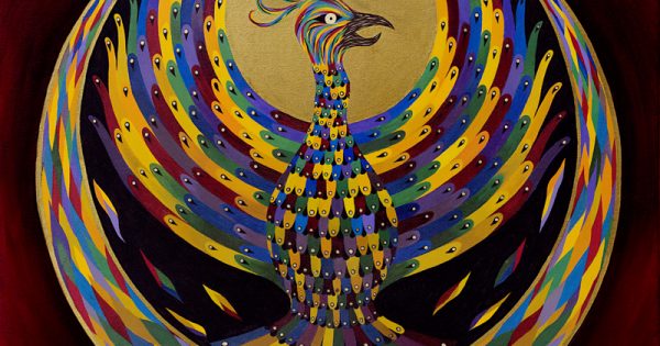 600x315 Phoenix Rising Oil On Canvas 60 X 60 Cm Gaia Orion - Phoenix Rising Painting