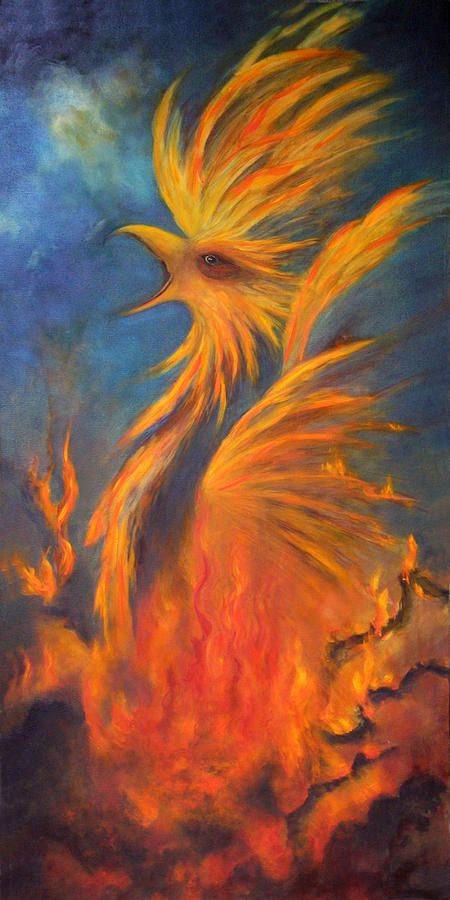 450x900 Phoenix Painting - Phoenix Rising Painting