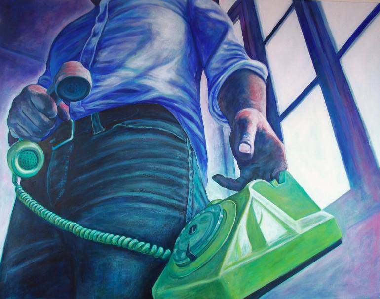 770x606 Saatchi Art Phone Call Painting By Yannick - Phone Painting