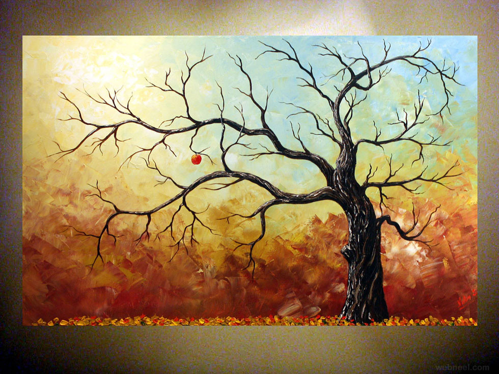 980x735 35 Stunning And Beautiful Tree Paintings For Your Inspiration - Photo Painting
