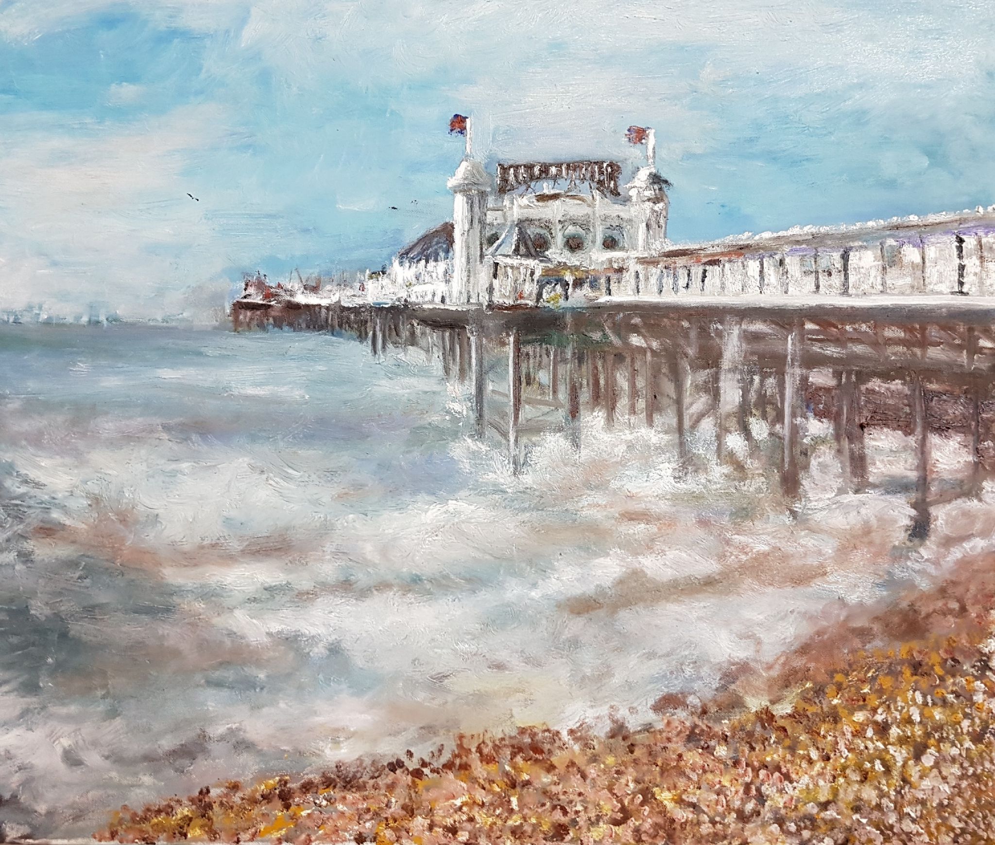 2048x1739 Pier Less Time Oil Painting 22in X 26in - Photo To Oil Painting