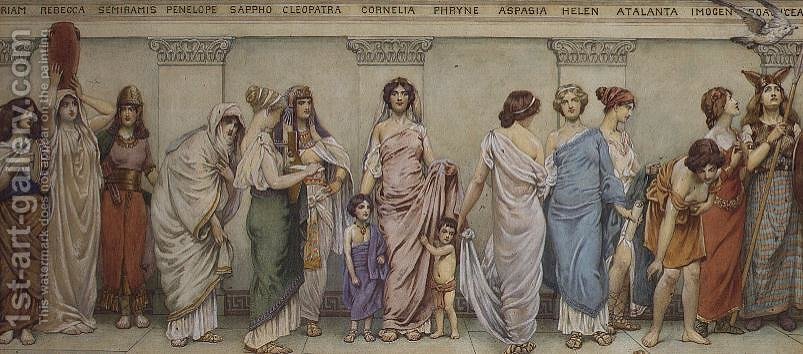 803x354 Great Women Of Antiquitymiriam, Rebecca, Semiramis, Penelope - Phryne Painting