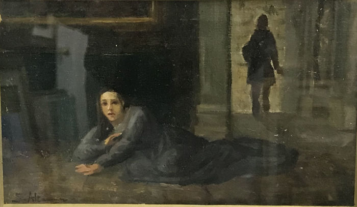 700x407 Altamura Francesco Saverio (1822 - Pia De Tolomei Painting