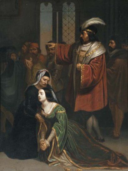 410x547 Giuseppe Frascheri (1809 1886) - Pia De Tolomei Painting