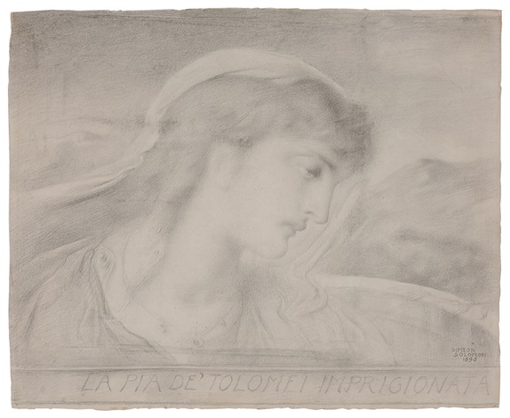 574x470 La Pia De Tolomei Imprigionata By Simeon Solomon On Artnet - Pia De Tolomei Painting