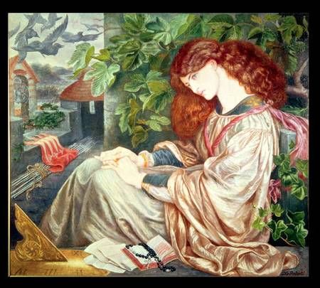 450x405 Dante Gabriel Rossetti - Pia De Tolomei Painting