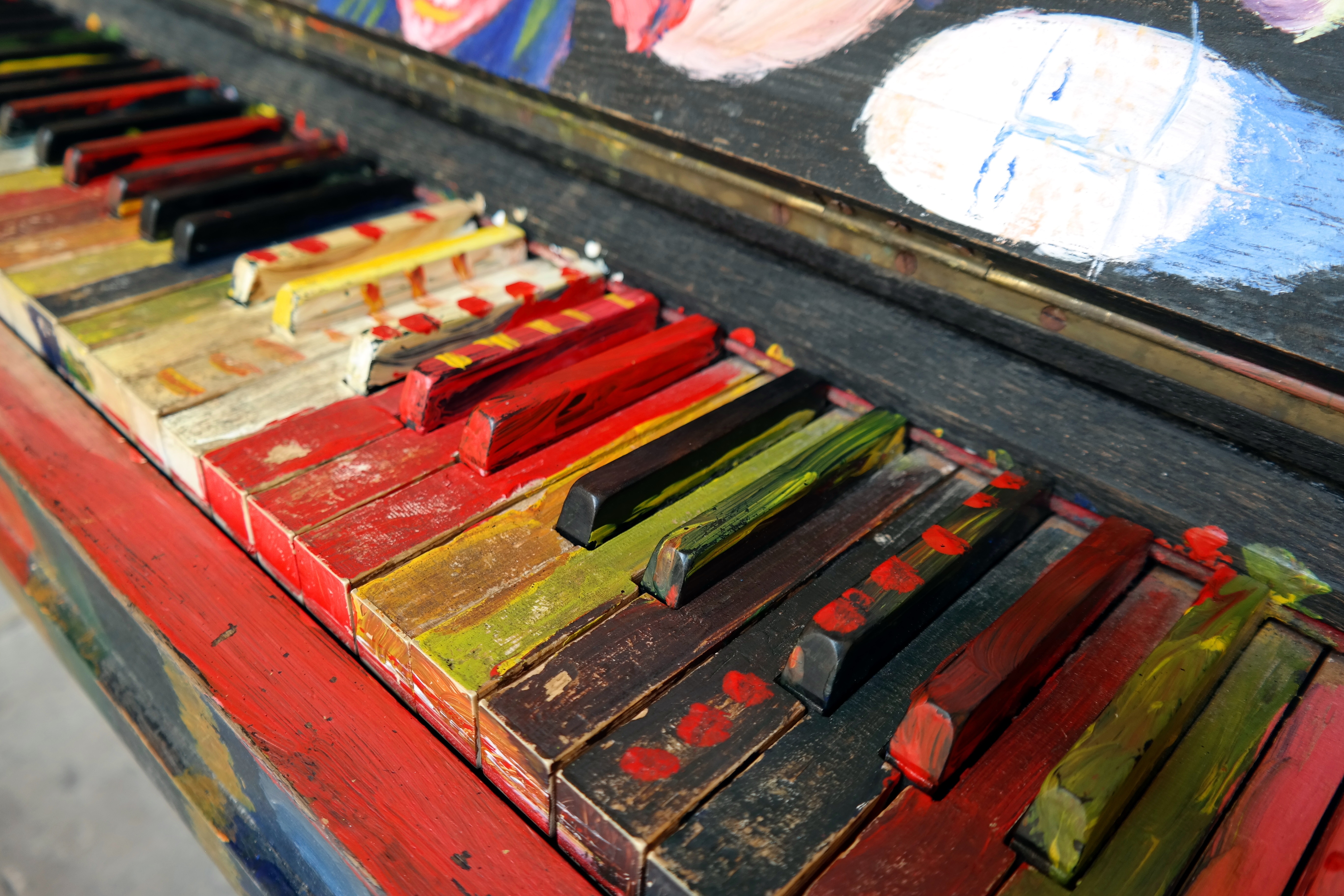 5472x3648 Free Images Music, Wood, Red, Color, Paint, Colorful, Painting - Piano Keys Painting