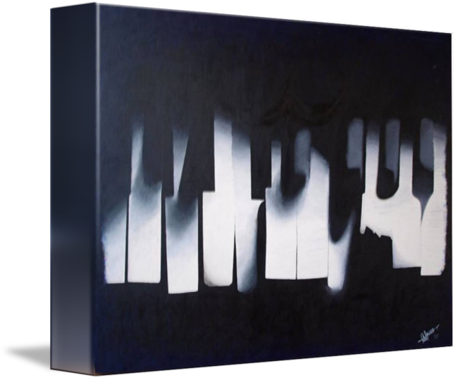650x540 Painting - Piano Keys Painting