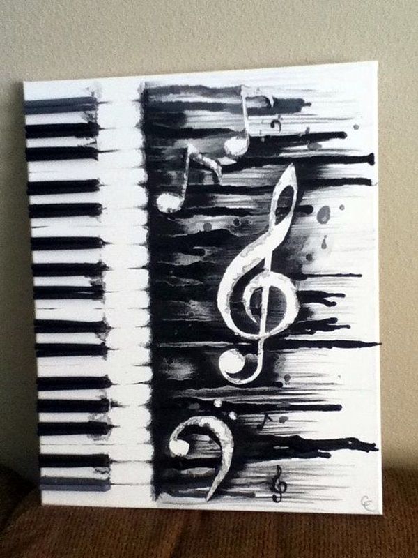 600x800 30 More Canvas Painting Ideas Cali, Canvases - Piano Keys Painting