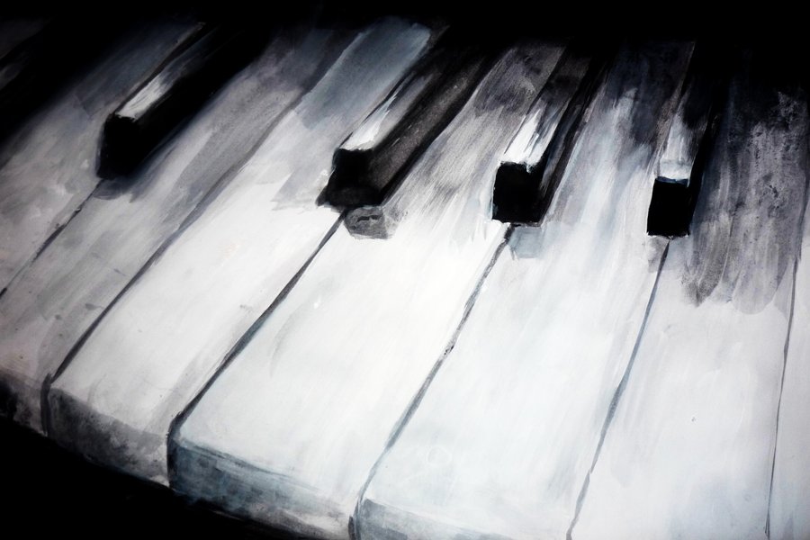 900x600 Piano Keys By Giddiedamien - Piano Keys Painting