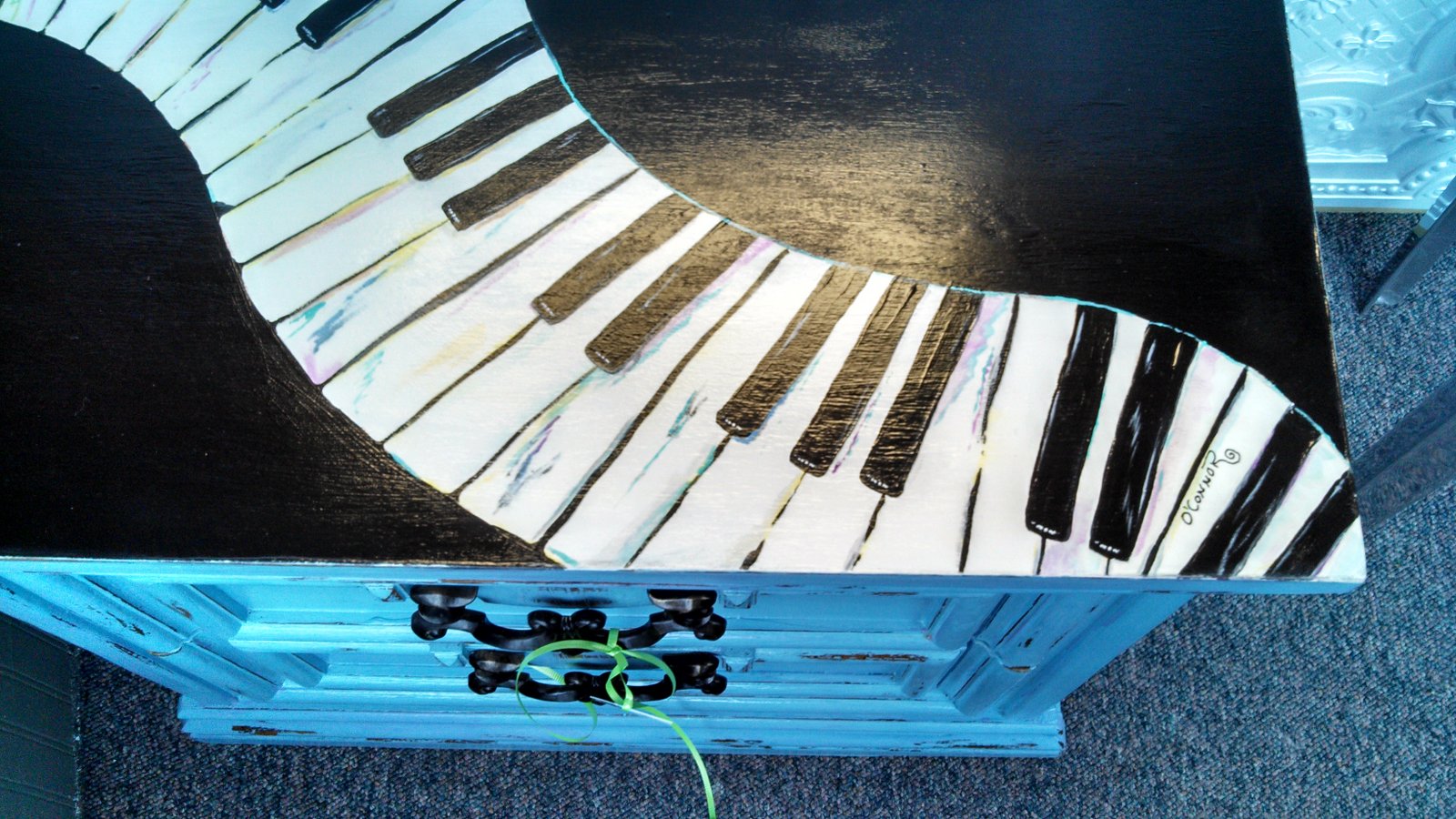 1600x900 Carolyn's Funky Furniture Piano Top Chest - Piano Keys Painting