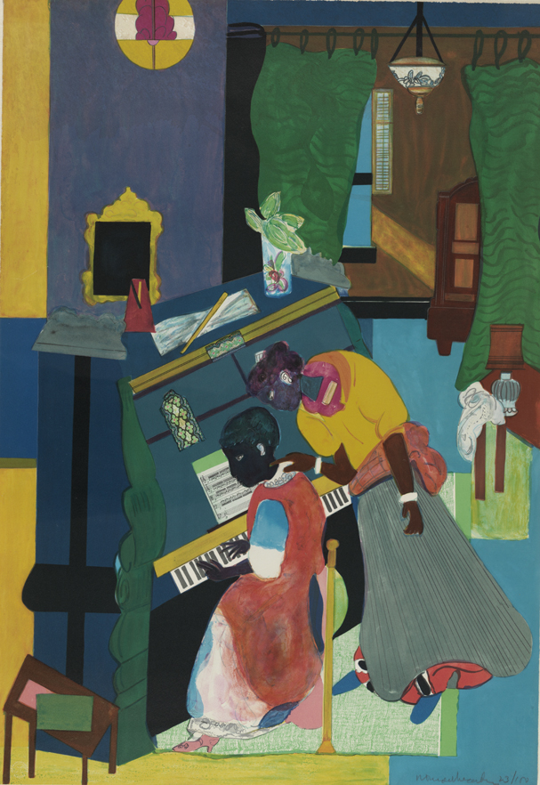 607x882 The Piano Lesson (Homage To Mary Lou) Pafa - Piano Lesson Painting