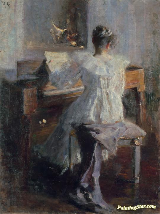 540x720 The Piano Lesson Artwork By Albert Von Keller Oil Painting Amp Art - Piano Lesson Painting