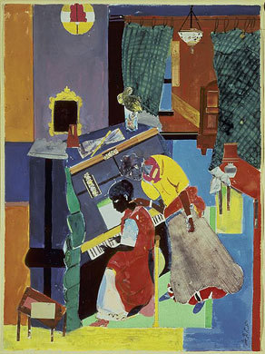 292x390 Artwork By Romare Bearden - Piano Lesson Painting