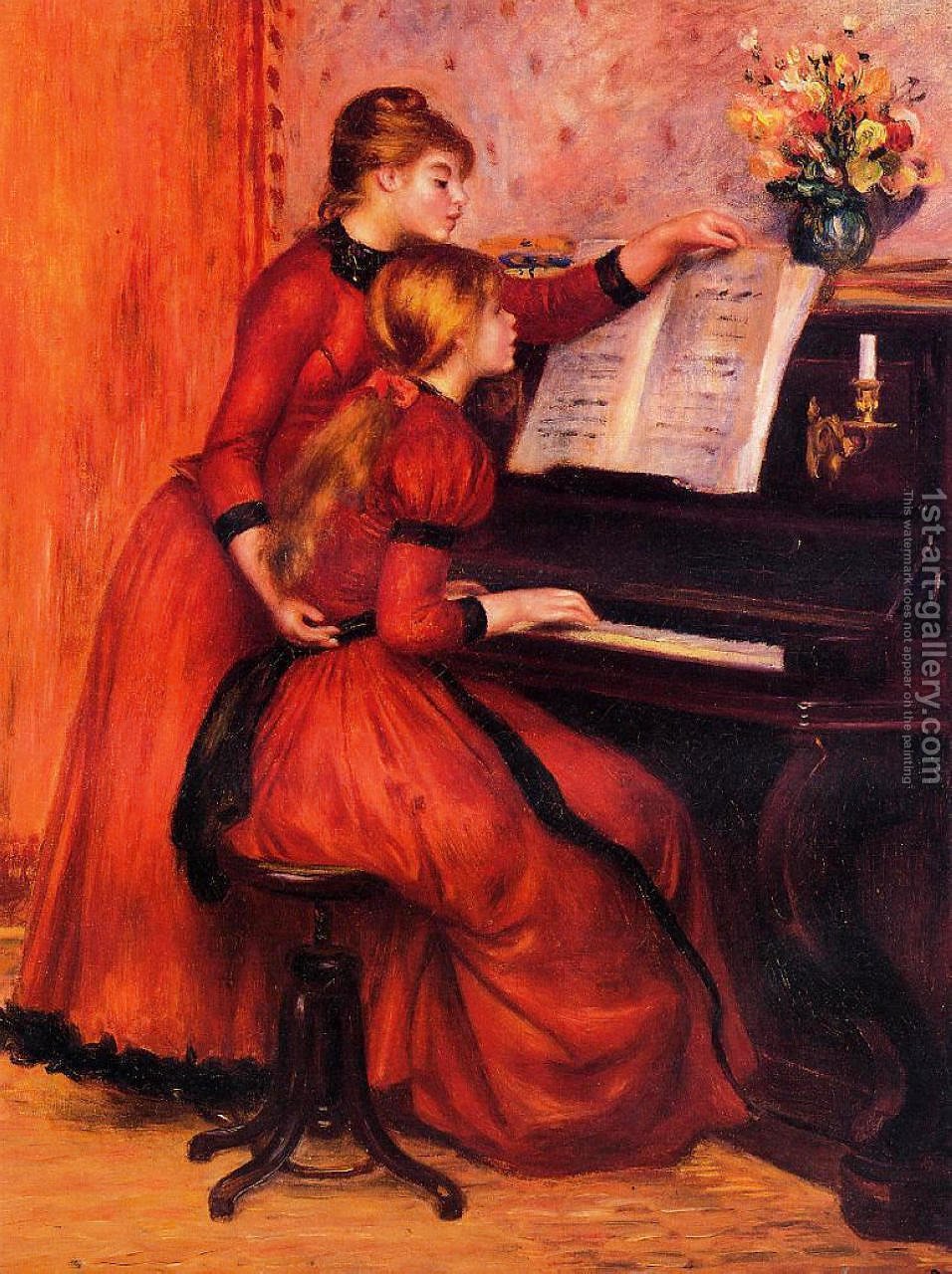 956x1280 The Piano Lesson Pierre Auguste Renoir Reproduction 1st Art Gallery - Piano Lesson Painting