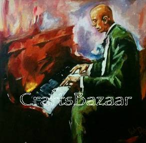 292x285 Piano Man Acrylic Canvasbuy Piano Manacrylic Canvas Painting - Piano Man Painting
